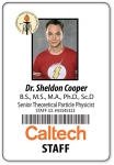 Sheldon Cooper Big Bang Theory name Badge Halloween Costume